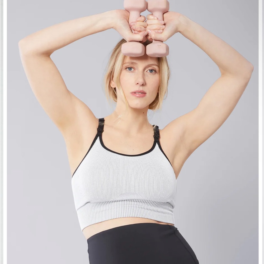 Women's Black and White Sports Bra